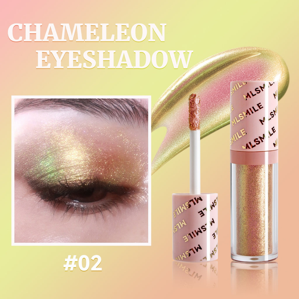 Gold Purple Chameleon Liquid Eyeshadow Pearlescent Fine Shimmer Quick Drying Eye Shadow Polarized Brightening Stage Eye Makeup