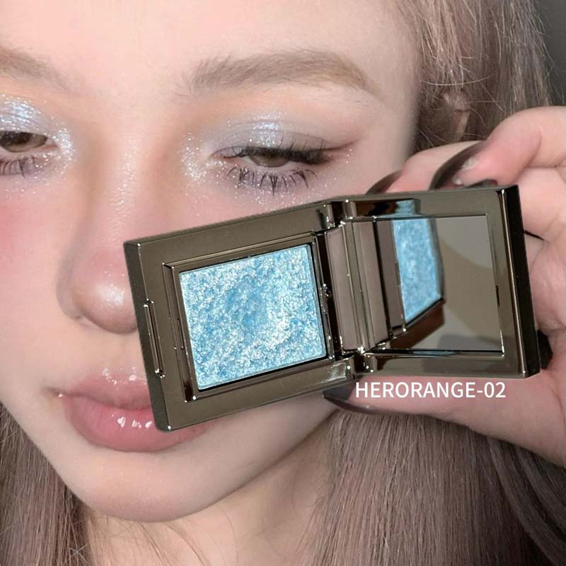 Metallic Glitter Eyeshadow Cream Sparkling Mousse Shimmer Highlighter Pressed Pigments Ice Purple Pearlescent Eyeshadow Palette