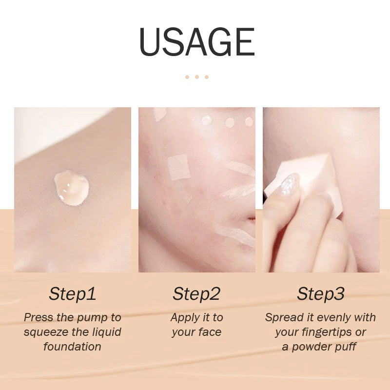 BB Cream 18 Hour Longlasting Liquid Foundation Waterproof Anti-acne Marks Flawless Natural Face Base Makeup Moisturize