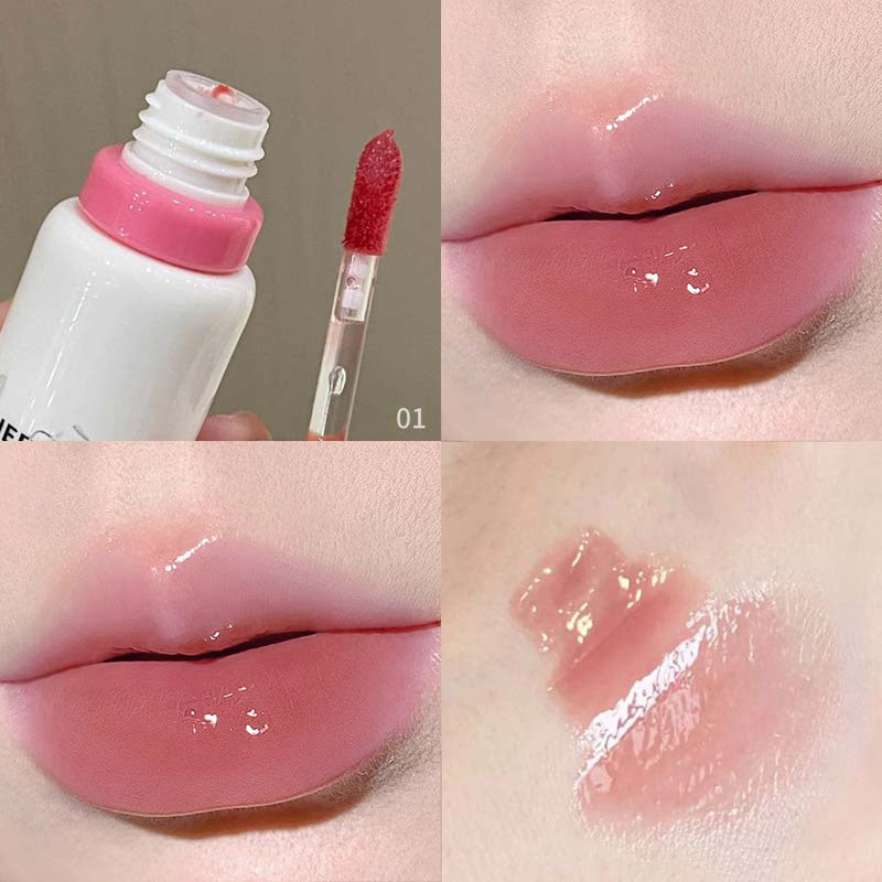 Soft Color Mirror Lip Glaze Moisturizing Mirror Water Light Color Long-lasting Makeup Lip Gloss
