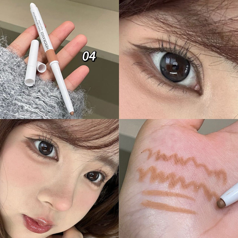 Double-ended Waterproof Eyeliner Gel Pencil Matte Shimmer Aegyo-sal Pen Black Lasting Not Blooming Quick Drying Eye Liner Makeup