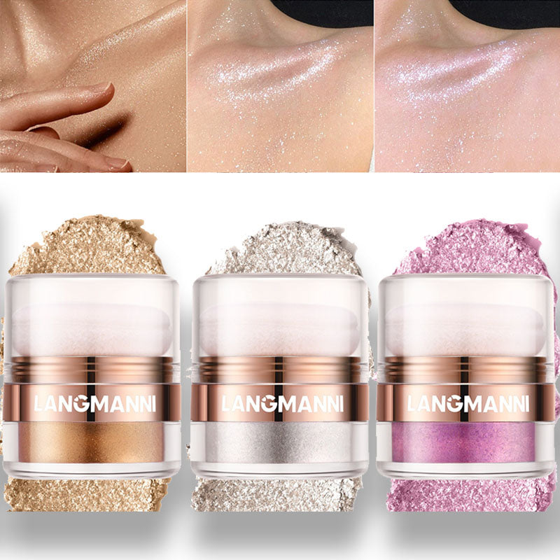 Glitter Highlighter Powder Diamond High Gloss Makeup Face Body Pearlescent Highlighter Powder Professional High Light Cosmetics