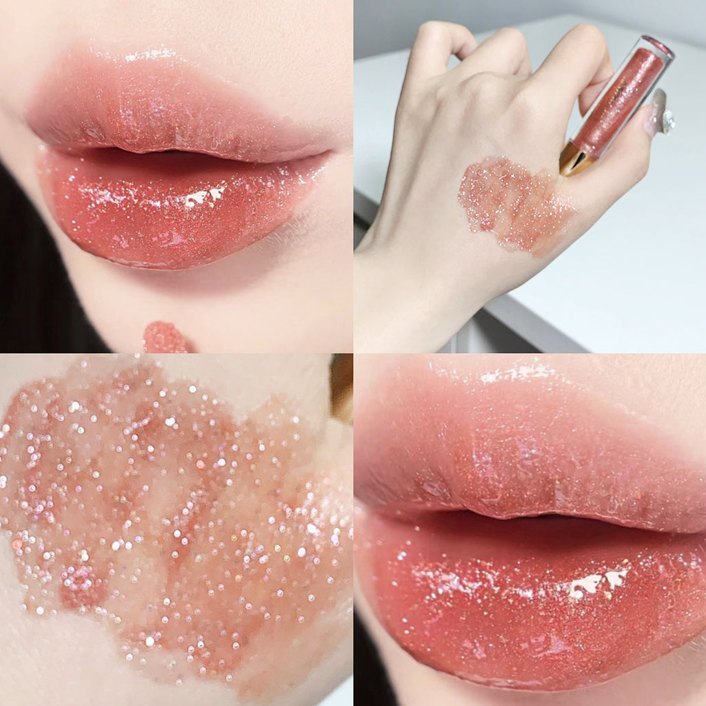 Moisturizing  plump and sparkling lip gloss  water-glossy mirror lip glaze  moisturizing and moisturizing lip oil for pouty lips