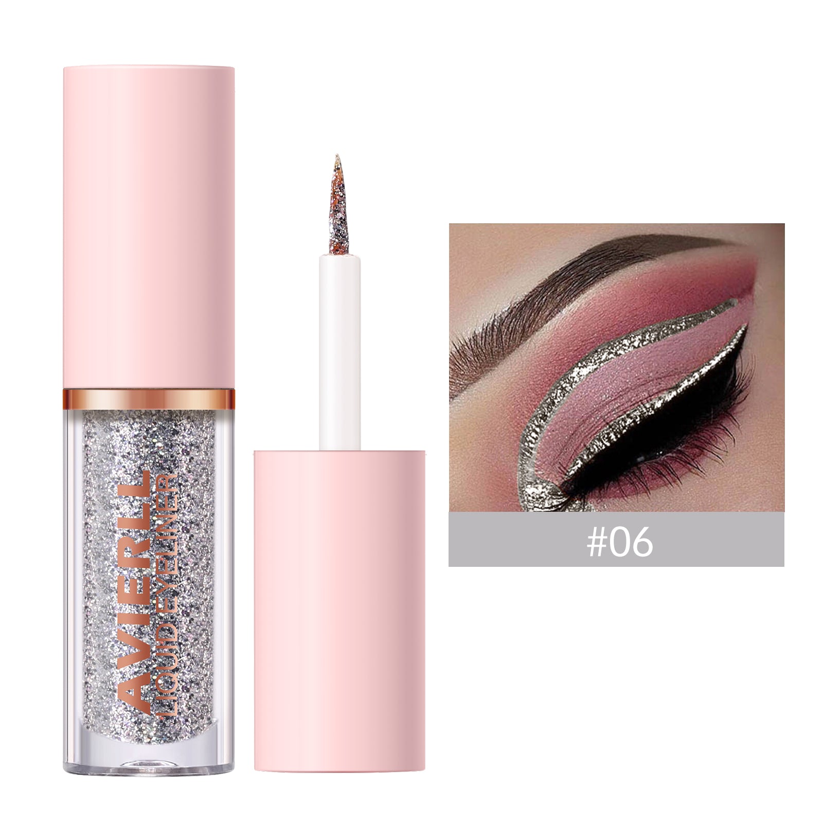 Glitter Liquid Eyeliner Pen - Long-Lasting  Smudge-Proof  Waterproof  Fast-Drying Easy-to-Use Eye Makeup with Golden Colour