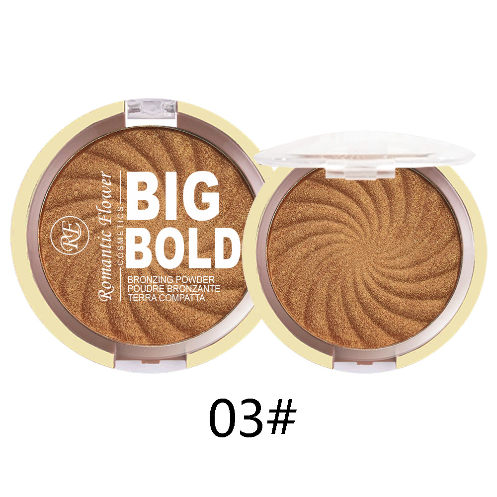 3-color powder brightens the face  bronze color pressed powder  waterproof and high gloss makeup  brightening wheat pearl powder