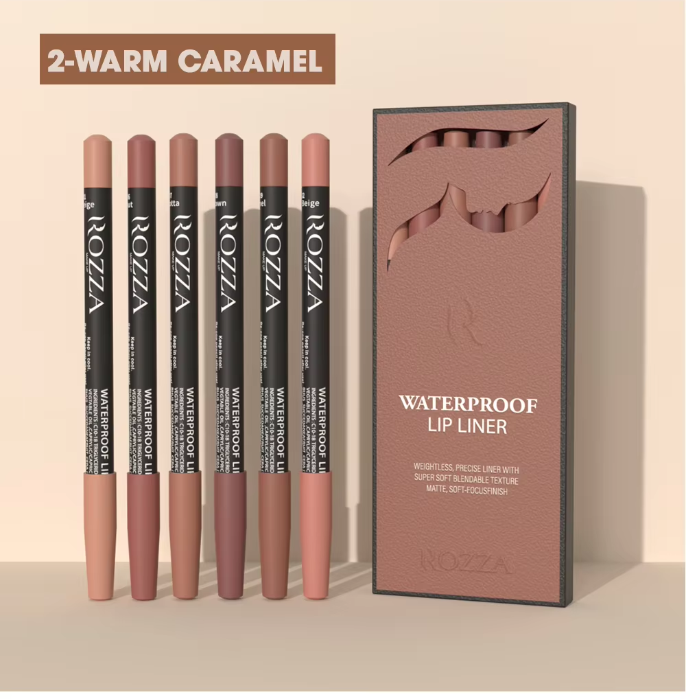 Waterproof Lip Liner Pencil Set, Weightless Precise Liner with Super Soft Blendable Texture Matte Soft
