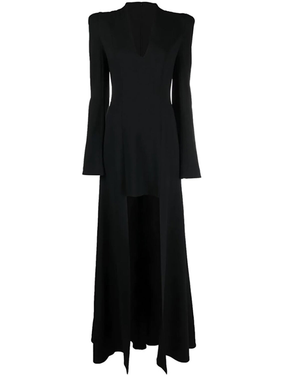 A-Line Evening Gown Elegant Dress Formal Asymmetrical Black Dress Long ...