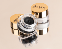 3-Color Professional Black Eyeliner Cream With Brush Not Blooming Waterproof Quick Drying Long Lasting Black/White/Blue