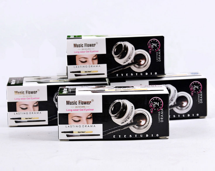 2 bottles of two-color eyeliner gel durable color rendering waterproof non smudgingeyeliner cream with two brushes